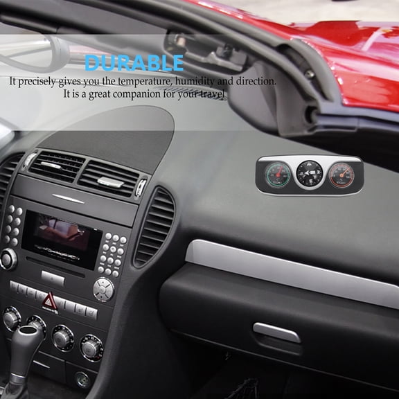 Supvox 3 in 1 Car Compass Dash Mount with Direction, Temperature, and Humidity for Vehicle Use