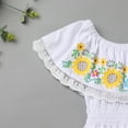 thumbnail image 6 of IBTOM CASTLE Mexican Dress for Girls Traditional Off-Shoulder Floral Embroidery Cinco de Mayo Fiesta Party Folklorico Dress 6-7 Years White, 6 of 8