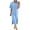 Sky Blue, variant on Diufon Casual Womens Maxi Dresses Summer Solid Color Dress Round Neck Short Sleeve Dress