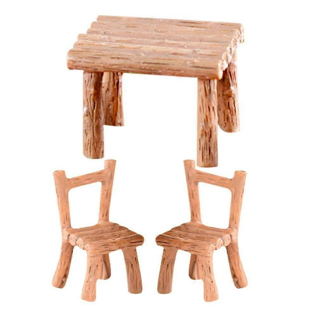 Miniature Resin Table and Chair Set for Dollhouses, Garden Ornaments, and DIY Micro Landscape Decor
