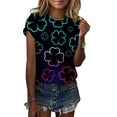 thumbnail image 6 of Tejiojio Womens Tops St Patricks Day Shirt Women Clearance Shamrock Heart Graphic Tees Get Lucky Shirt Irish Top, 6 of 6