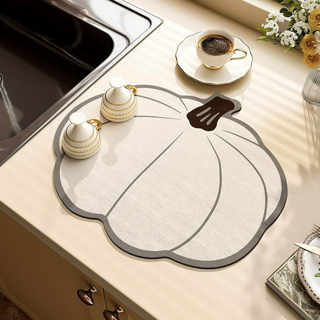 Fiudx Tapete de Cocina con Temática de Acción de Gracias, Tejido Absorbente Suave, Base de Goma Antideslizante, Aislamiento Térmico, Varios Estilos, Ideal para Sala de Estar y Comedor. Incluye 1 Tape