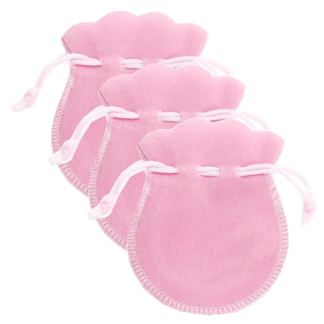Bolsas de terciopelo para joyería VelvtyPink 3Pzas Rosa 7x9cm Terciopelo Bolsa en Forma de Calabaza.