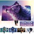 thumbnail image 2 of de invierno de franela de felpa alta portátil con capucha de 2 capas 130 x 150 lobo púrpura D (130 x 150) esquí esquí Gafas de esquí, 2 of 5
