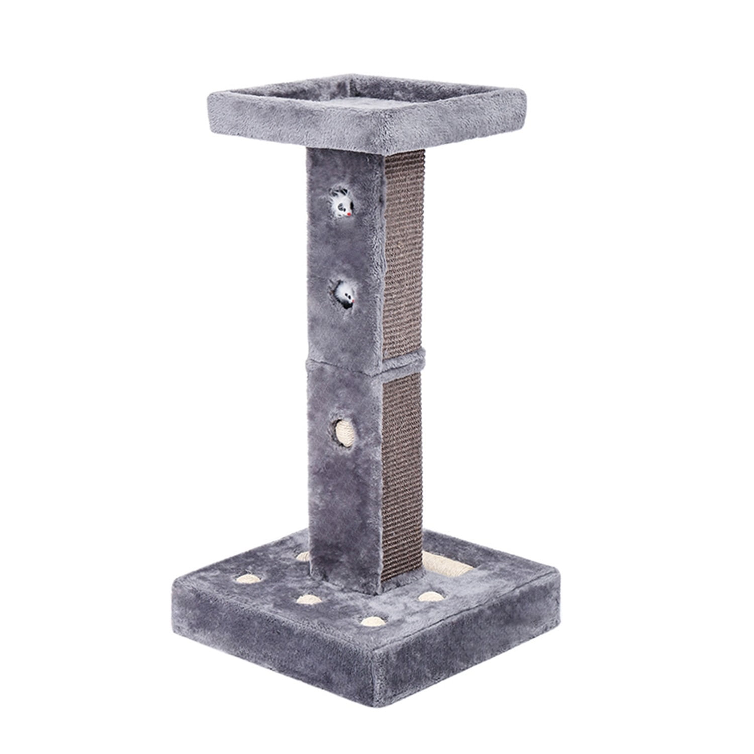 Pefilos 33" Cat Scratching Post for Large Cats with Bed Tall Cat Scratching Post for Furniture Covered with Natural Sisal Rope Square Cat Tower for Indoor Cats, Gray Pefilos 33" Cat Scratching Post for Large Cats with Bed Tall Cat Scratching Post for Furniture Covered with Natural Sisal Rope Square Cat Tower for Indoor Cats, Gray