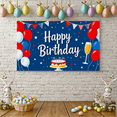 thumbnail image 7 of Happy Birthday Banner with Balloons Cakes and Stars Background Party Decoration for Birthday Party Photography Props and Event Backdrop, 7 of 7