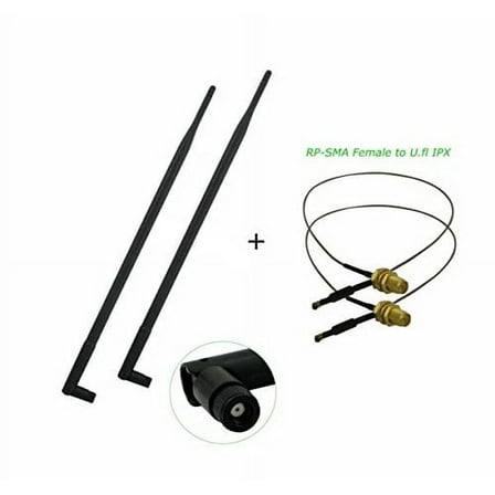 2 9dBi RP-SMA 2.4GHz 5GHz 12in U.fl Cable WIFI Antenna for DIR-860L DGL-5500 Quick USA Shipping