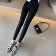 thumbnail image 4 of High Waist Yoga Leggings ,Tummy Control Workout Running Yoga Pants-Warm black pants for spring fall, 4 of 6