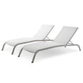 thumbnail image 1 of Lounge Chair Chaise, Set of 2, Aluminum, Metal, Steel, White, Modern Contemporary Urban Design, Outdoor Patio Balcony Cafe Bistro Garden Furniture Hotel Hospitality, 1 of 5