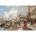 thumbnail image 2 of François Flameng 14x11 Black Ornate Wood Framed Double Matted Museum Art Print Titled: The Carnival, Venice, 2 of 5