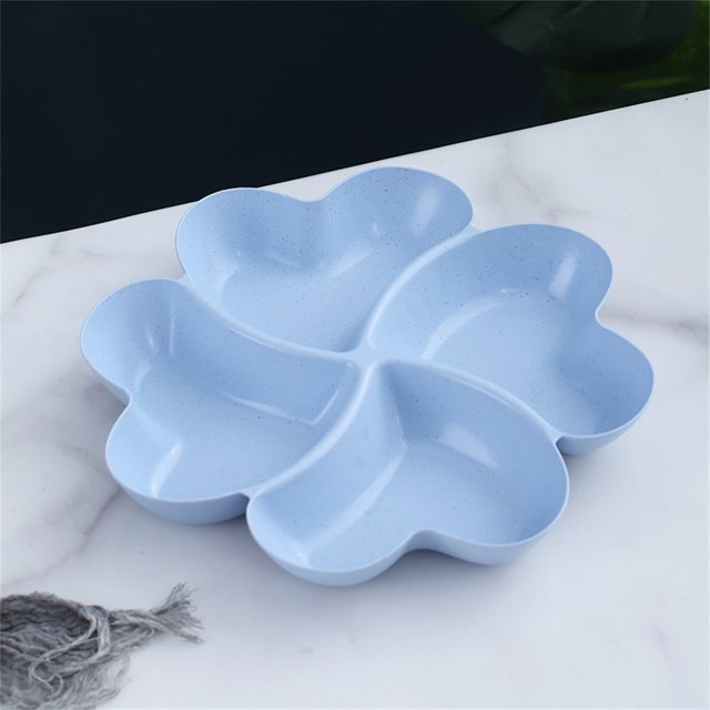 Plat Divisé en 3 Assiettes Rondes Réutilisables pour Adultes 3 Compartiments de Portions Micro-Ondes Sûr PP Vaisselle de Cuisine Style B 1Pcs