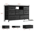 thumbnail image 3 of CazToi Chest of Drawers Fabric Dresser with 8 Fabric Drawers & LED Lights & Power Outlets for TV Stand, 3 of 8