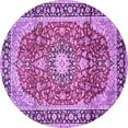 thumbnail image 1 of Ahgly Company Indoor Round Medallion Purple Traditional Area Rugs, 3' Round, 1 of 4