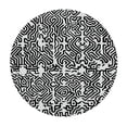 thumbnail image 2 of PIKWEEK  Black White Round Waterproof Table Cover Elastic Tablecloth Geometric Abstract Pattern Design Table Cloth Round Elastic Edge Fitted Table Cover Tribal Decor  Tables, 2 of 7