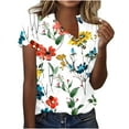 thumbnail image 1 of Mode Femmes Été T-Shirt Uni Col en V Manches Courtes Blouse Décontractée Tops Offre Spéciale, 1 of 5
