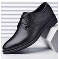 thumbnail image 2 of Zapatos de cuero para hombres Zapatos de vestir de negocios Zapatos de punta para hombres jóvenes, 2 of 4
