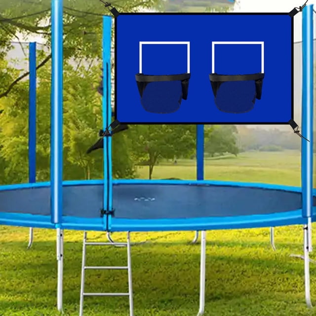 Juego de aro de baloncesto de trampolín con aros de canasta dobles, fácil de ensamblar, portería de baloncesto universal suave para la mayoría de las