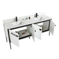 thumbnail image 5 of Fine Fixtures Oakville 72 in. W x 20 in. D x 33 in. H Bathroom Vanity in Matte White with White Ceramic Sink - Black hardware, 5 of 8