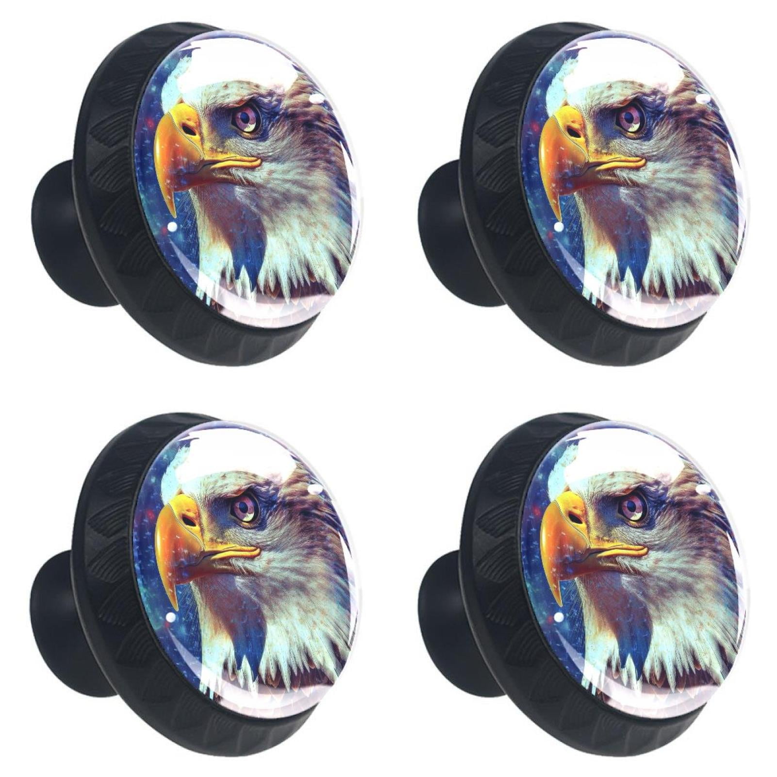 4 Pcs Eagle Knobs for Kitchen Cabinet Cupboard Dresser Bookcase Drawer Pulls Handles Round Home Decor