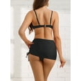 thumbnail image 3 of DARING DIVA Women's Underwire Spaghetti Straps Bikini Sets 3 Pieces S Black, 3 of 6