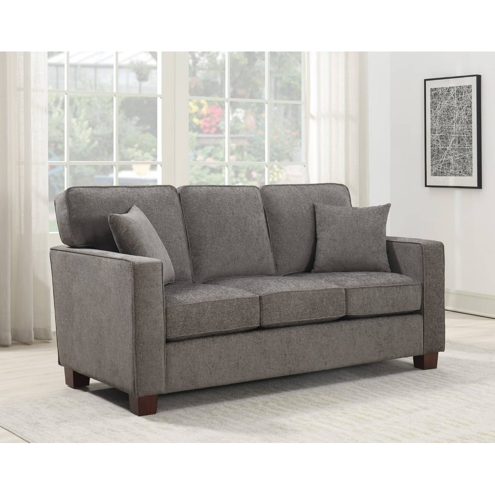 OSP Home Furnishings Russell 3 Seater Sofa in Taupe Fabric 3/CTN
