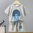 thumbnail image 2 of JTieacloth 2Pcs Fall Outfits Sets Boys Outfits & Sets Casual Comfortable Round Neck Summer Outfit For Toddler And Kids Daily Wear Outdoor Play Vacation School,Sizes 8-15 Months(Gray), 2 of 5
