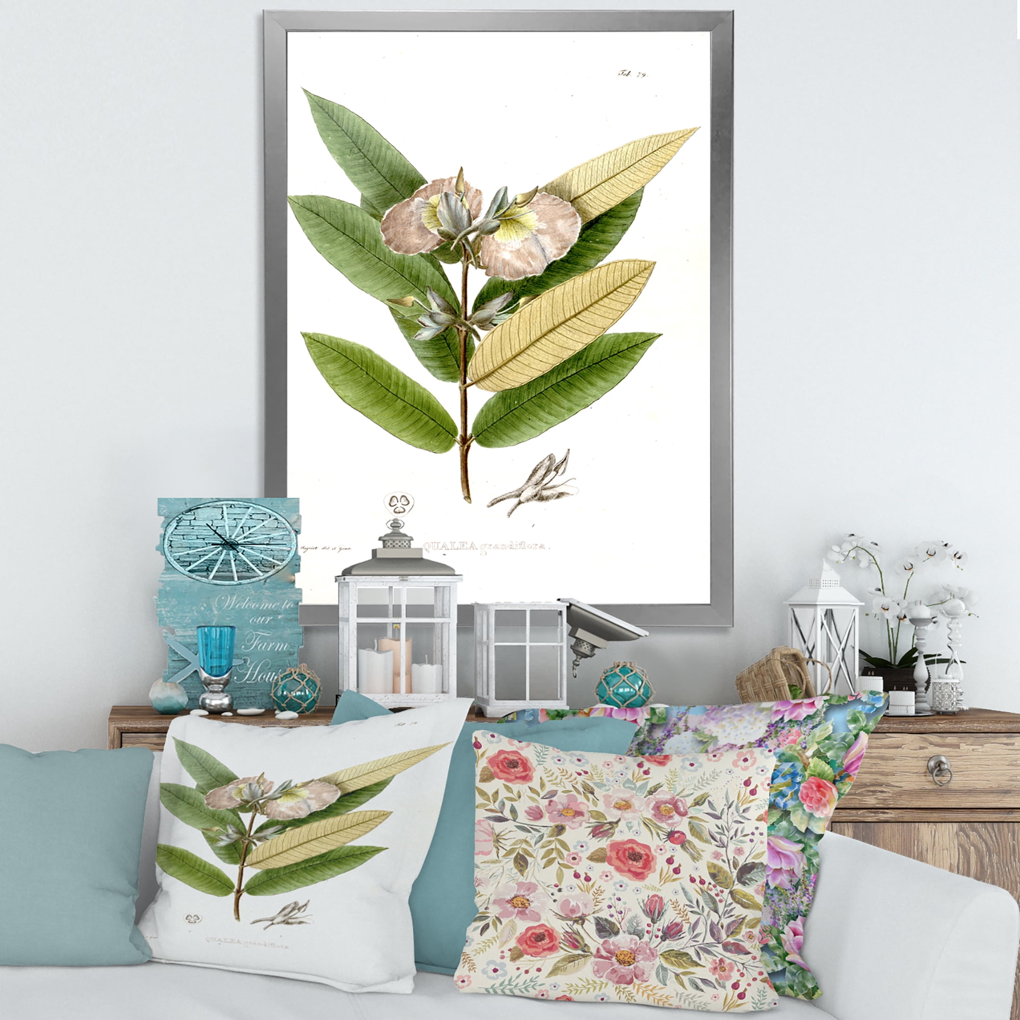 Designart 'Ancient Blossoming Flower II' Traditional Framed Art Print