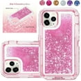 thumbnail image 4 of 14Pro(6.1) Case ，Glitter Floating Liquid Shiny Quicksand Case for Women Girls Shockproof Protective Case Hard PC Soft TPU Cover（Pink）, 4 of 4