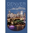 thumbnail image 4 of Denver, Colorado, Skyline at Night, Contour (Canvas Deluxe Tote Bag, Faux Leather Handles & Zip Pocket), 4 of 4