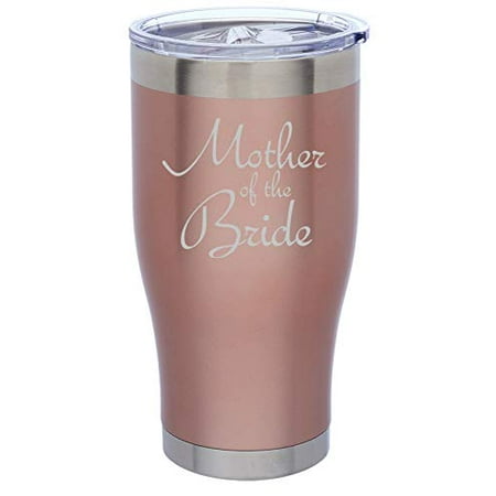 

Rose Gold Double Wall Vacuum Insulated Stainless Steel Tumbler Travel Mug Mother Of The Bride (24 oz)