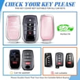 thumbnail image 2 of Key Fob Cover Compatible with Toyota Land Cruiser Venza RAV4 4Runner Corolla Cross Grand Highlander Tundra Crown Tacoma Camry Keychain Case Holder Protector,Silver-pink, 2 of 6