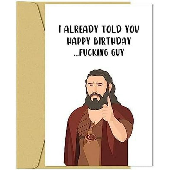 Funny Birthday Greeting Card - Hilarious Character Design with Blank Interior - Includes Envelope - Perfect for Friends & Family