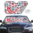 thumbnail image 2 of Uemuo Birds Flowers Pattern Accordion Car Windshield Sun Shade, Foldable Reflective Sun Visor for Car, Reflector Windshield Sunshade-Medium, 2 of 7