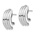 thumbnail image 5 of Auriga Fine Jewelry 14K White Gold Omega Stud Earrings for Women (L- 20mm, W- 8.5mm), 5 of 5