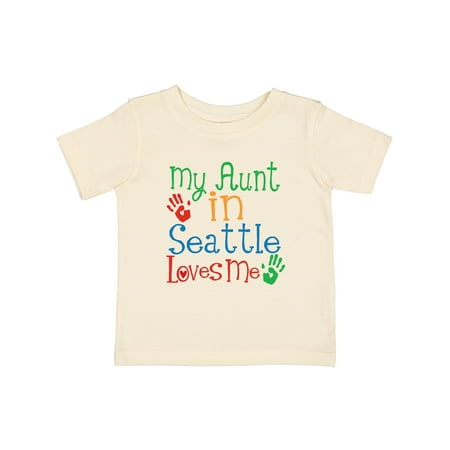 

Inktastic My Aunt in Seattle Loves Me Gift Baby Boy or Baby Girl T-Shirt