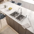 thumbnail image 3 of Ruvati RVM5150 Grey Stainless Steel 33 x 22 Inch Rectangular Drop-in Double Bowl Sink, 3 of 7
