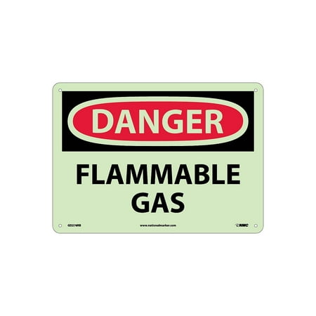 UPC: 0887481051611 | National Marker Danger Signs; Flammable Gas 10X14 Rigid Plasticglow GD276RB