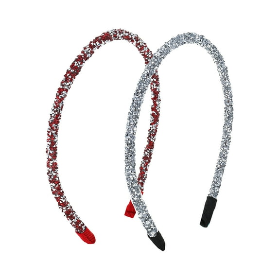 Holiday Time Red and Silver Headband Set, 2 Pieces