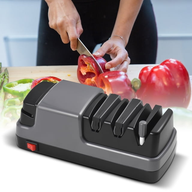 Kitchen Multifunctional Electric Knife Sharpener 3 Stage System Household Kitchen Knife Sharpener Tool for Straight Blade Knives Serrated Knives Scissors