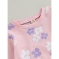 thumbnail image 2 of ZAXARRA Ensembles de Pantalons 2 Pcs pour Filles Tout-Petits Sweat à Manches Longues Col Rond Ensembles de Pantalons Floraux, 2 of 6