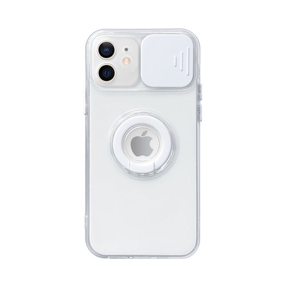 Soft TPU Phone Case For iPhone 13 Pro Max in White With Camera Lens Protection Cover and Hand Ring
