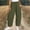 Green women wide leg trousers with pockets a1, variant on Women's Wide Leg Elastic Waist Trousers with Pockets Casual Loose Ankle Pants Summer Palazzo Pants for Beach Vacation Work Lounge, Khaki 2XL