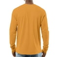 thumbnail image 3 of Inglocry Men's Long Sleeve Henley Shirts Cotton 3-Button Spring Casual T-Shirts Solid Color Soft Basic Tops 2025 Saffron XL, 3 of 4