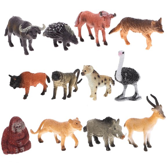 12pcs Animals Figures Toys Realistic Miniature Wild African Animal Models