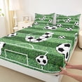 thumbnail image 4 of Erosebridal Football Sport Court Kids Bed Sheets,First Letter J King Sheets For Soccer Gamer 4-Piece, 4 of 6