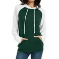 thumbnail image 2 of Mlzmgr Hoodies for Women Pullover Drawstirng Regular Fitted Sweatshirts Color Blocked Casual Sports Shirts, 2 of 7