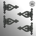thumbnail image 3 of Renovators Supply Black Cabinet Door Strap Hinge w/Hardware 5-3/8" Rust Resistant Wrought Iron Flush Mount Hinge for Cabinets, Pack of 4, 3 of 3