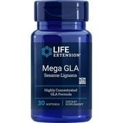 Life Extension Mega GLA Sesame Lignans - Helps inhibit inflammation to support whole body health - Gluten-Free, Non-GMO - 30 Softgels