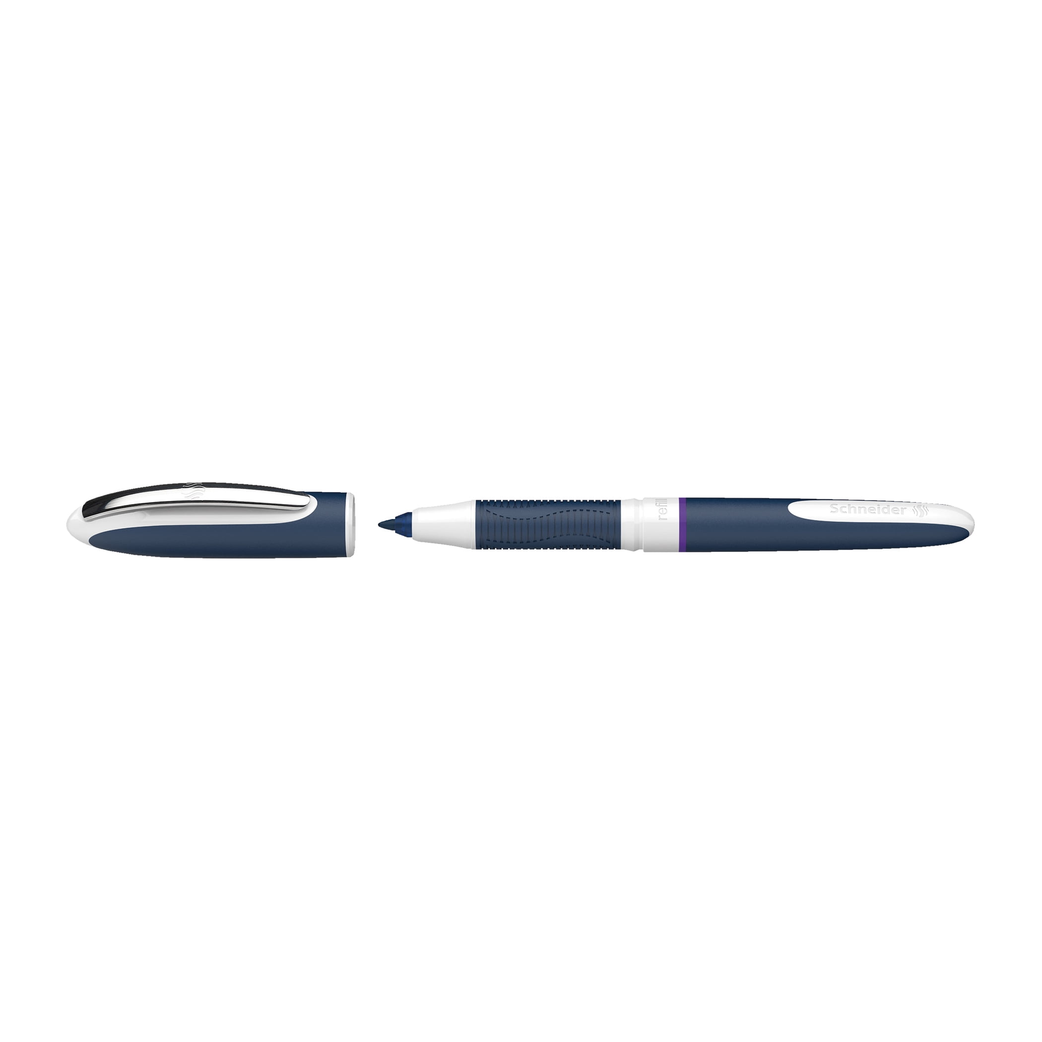 Schneider One Change Refillable Rollerball Pens, 0.6 mm, Violet, Pack of 5