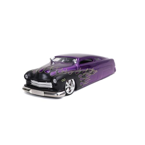 2 pack 1951 Mercury Low Rider Diecast Car 1:24 Jada 8 inch Purple Black NO BOX 